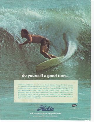 1969 Hobie Surfboards Ad / Great Art / Corky Carroll