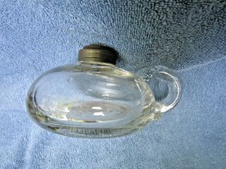 Antique Applied Handle Oil Or Kerosene Lamp - Collar Fits 0 Or 1 Burner 4