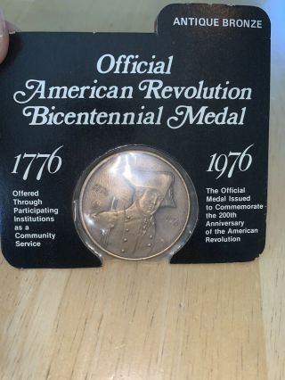 Official American Revolution Bicentennial Medal Antique Bronze - - Factory