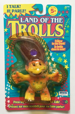 Irwin 1992 Glow In The Dark Talking Land Of The Trolls Doll Figure Purple Hair