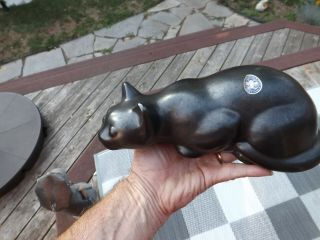 Rare Blue Mountain Pottery Black Glazed Laying Cat Bmp Art Pottery Canada