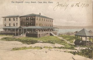 1910 Antique Postcard The Edgecliff Long Beach Cape Ann Mass Posted July 4th