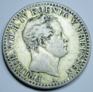 Prussia 1843 Silver 1/6 Thaler Antique Old 1800 