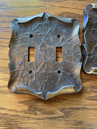 Vintage Amerock Carriage House Double Light Switch Wall Plate Cover Brass