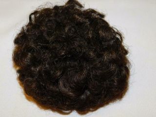 Vintage Doll Wig Hair Brunette Curly Brown