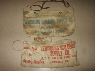2 Vintage Advertising Nail Pouches Lewisburg Builders Supply Lewisburg,  Pa