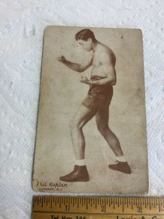 Antique 1927 K O Phil Kaplan Boxer Boxing Exhibit Supply Co Arcade Card Postcard