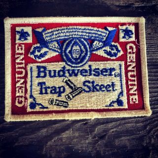 Vintage Budweiser Patch Skeet Trap Shoot Shotgun Shells Rare Htf 4 1/4” X 3”