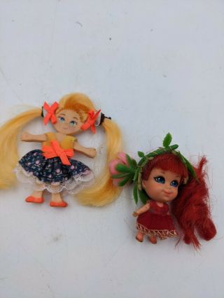 Vintage Liddle Kiddles Rosebud Kologne Doll 2” With Rose Flatsy Doll