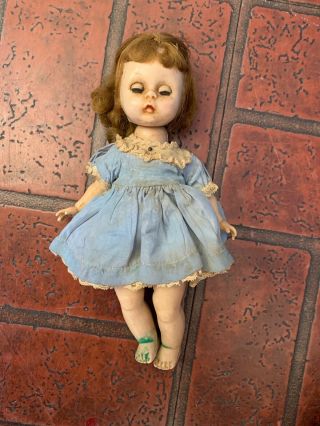 Vintage Hard Plastic 6 Inch Doll Sleepy Eyes Open Close Alex On Back