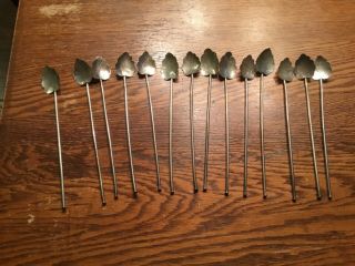 Cocktail Bar Sterling 925 Silver Ice Tea Spoons 8 " Long,  9 Grams,  Made In Mexico