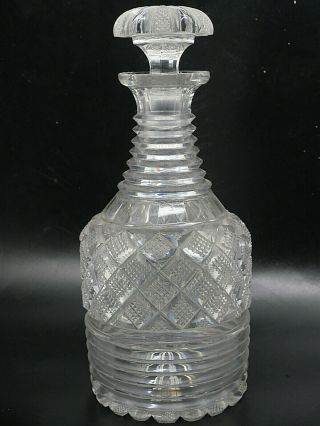 Very Fine Quality Early Looking Cut Glass Decanter - Rare - L@@k