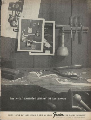 1965 Fender Jazzmaster Jaguar Stratocaster Guitar Vintage Page Ad