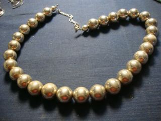 Rare Old Pawn Ball Estate 925 Sterling Silver Huge Big Chunky Necklace