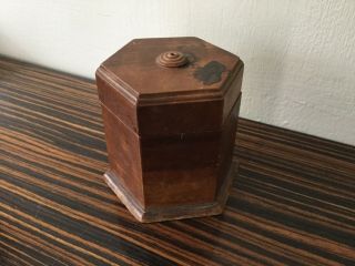 Antique Vintage Six Sided Wooden Storage Box Hand Crafted