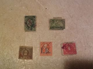 Rare Revenue Stamp 1898 2 Cent 1/8 Cent 1898 5/8 Cent 1914 $1 1917 U&g Co Lot