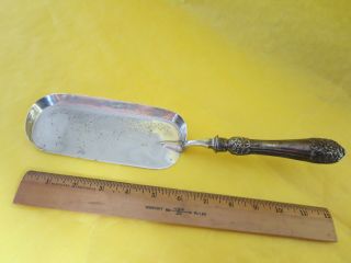 Antique Victorian Silver Plated Bright Cut Engraved Crumb Scoop