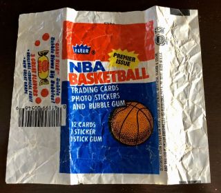 Rare 1986 - 87 Fleer Basketball Wax Pack Wrapper Only Michael Jordan Mj 1986 Fair
