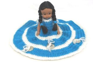 Native American Indian Dresser Doll Crochet Dress Plastic Cone With Bonus Doll