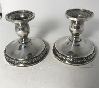 Vintage International Sterling Prelude Weighted Reinforced N2 12 Candle Holders