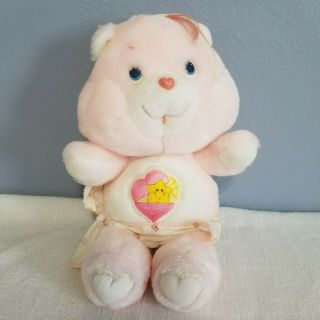 Vintage Care Bear Kenner 1983 Baby Hugs Bear Pink Diaper Plush 11 Inch