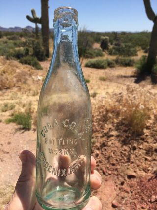 Old Vintage Antique Coca Cola.  Bottling Phoenix,  Ariz.  Soda Tooled Ct