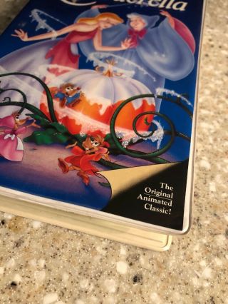 Walt Disney Cinderella Black Diamond 410 VHS 1988 RARE Hologram Rare Red label 2