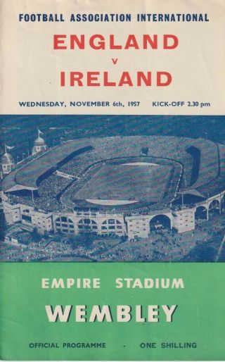 England V Ireland 1957 Home International Football Programme Rare