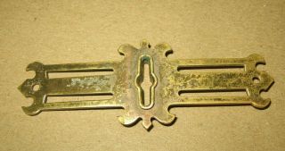 Vintage Ornate Brass Roll Top Desk Key Hole Escutcheon Cover Stock Part C
