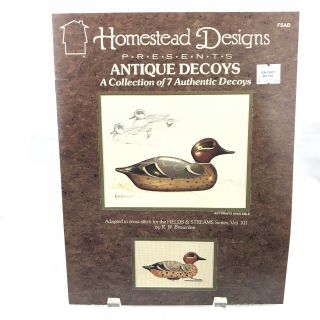 Antique Duck Decoys Counted Cross Stitch Patterns 7 Authentic Decoys Vtg 1986