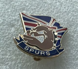 Tottenham Spurs Supporter Enamel Badge Very Rare - Smart British Bulldog Design