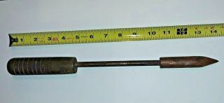Vintage Antique Copper Head Soldering Iron With Wood Handle - 14 " Length