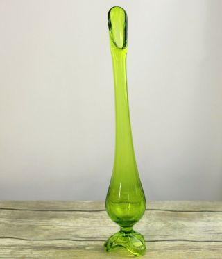Green Art Glass Vase Mcm Mid Century Modern Vintage Retro Home Decor