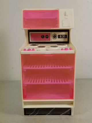 Vintage 1978 Barbie Dream House Kitchen Pink Stove/oven & Microwave W/ Shelves