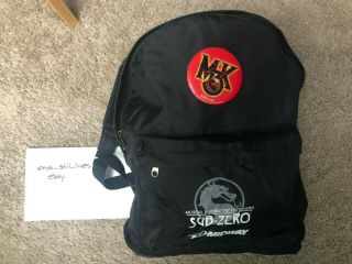 Mortal Kombat Mythologies Sub - Zero Promotional Backpack & Mk3 Employee Pin Rare