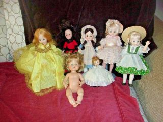 6 Vintage Madame Alexander And 1 Effanbee Doll Including Heidi,  Meg