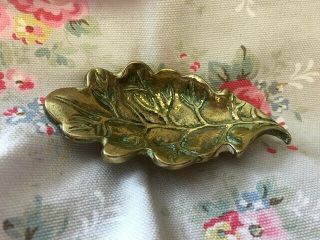 Vintage Brass Peerage Acorn Leaf Shape Dish/ashtray/trinket Tray