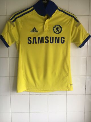 Chelsea 2014 - 2015 Yellow Adidas Away Shirt 34 - 36 " Youth 13 - 14 Rare Vintage