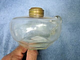 Antique Applied Handle Oil Or Kerosene Lamp - Collar Fits 0 Or 1 Burner 6
