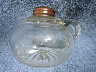 Antique Applied Handle Oil Or Kerosene Lamp - Collar Fits 0 Or 1 Burner 7