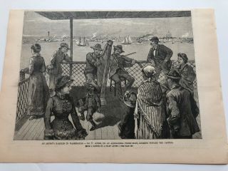 1884 Leslie’s Antique Print Scene On An Alexandria Virginia Ferry Boat 81120
