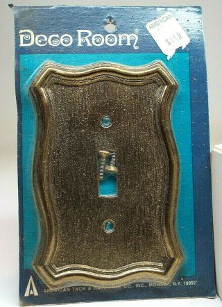 Vintage American Tack & Hardware Single Light Switch Cover - Antique Brass -