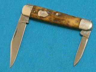 Rare Vintage Cattaraugus Cutlery 22219 Bone Knife Antique Knives Pocket Folding