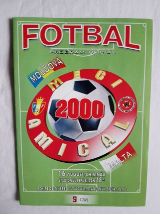 Rare - Moldova V Malta Friendly Fixture 2000