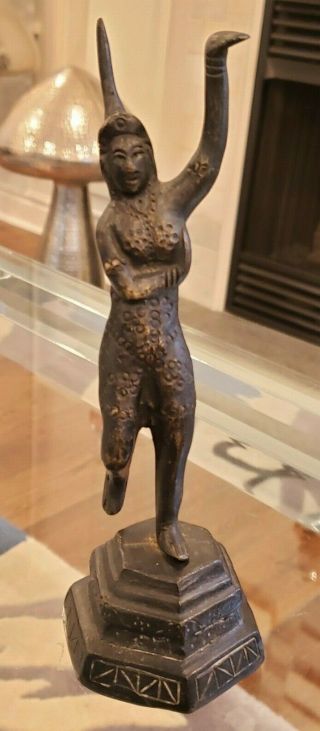 Antique Cast Brass Bronze Statue Sculpture Dancing Girl India Indian Hindu