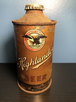Rare Highlander Cone Top Beer Can