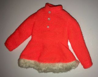 Vintage 3470 Ice Skatin’ Skipper Barbie Doll Orange Dress White Fur Trim Button