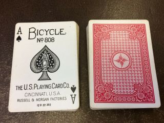 Bicycle 808 Racer No 2 Playing Cards Russell & Morgan Factories Antique Vintage