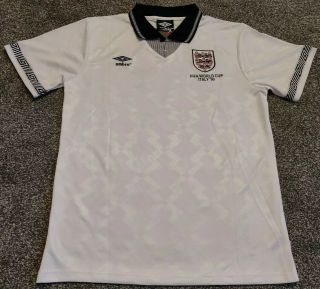 Rare Retro Classic 1990 England World Cup Italy 90 Shirt Jersey Gascoigne Xl
