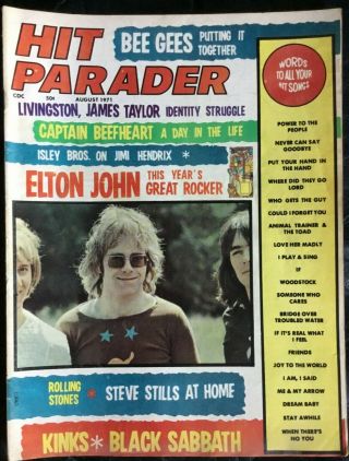 Hit Parader Magazine1971 Elton John Sabbath Kinks Stones